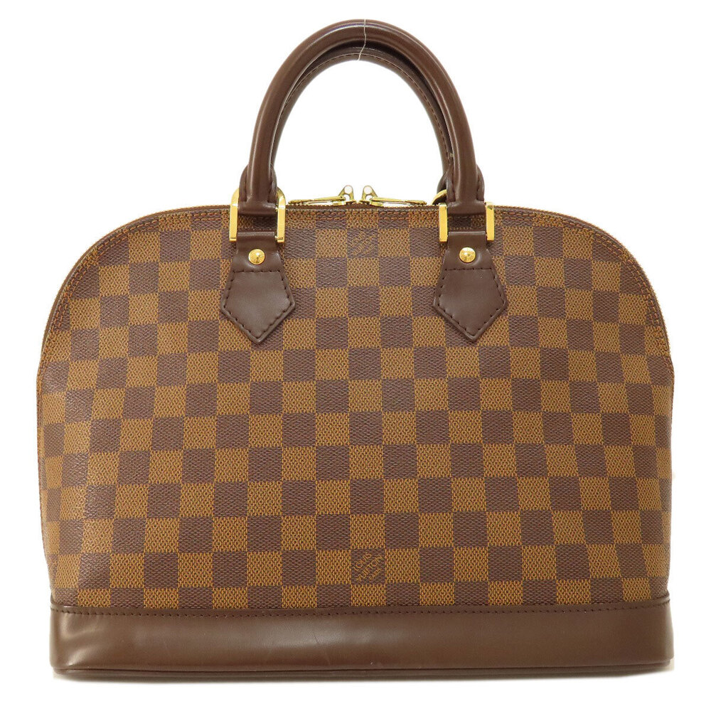 Louis Vuitton Canvas Damier Alma Tote Ebene Bag Brown